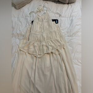 Off White Maxi Skirt and Halter Top Set